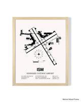 Detailed Airport Map of Kissimmee Gateway Airport (ISM) in White with a Natural Frame