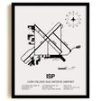 Framed Detailed Airport Map of Long Island MacArthur Airport (ISP) in White with a Black Frame