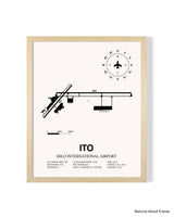 Detailed Airport Map of Hilo International Airport (ITO) in White with a Natural Frame