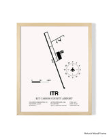 Detailed Airport Map of Kit Carson County Airport (ITR) in White with a Natural Frame