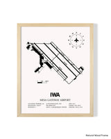 Detailed Airport Map of Phoenix Mesa Gateway Airport (IWA) in White with a Natural Frame
