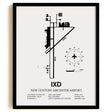 Framed Detailed Airport Map of New Century Aircenter Airport (IXD) in White with a Black Frame