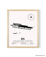 Detailed Airport Map of Santa Ynez Airport / Kunkle Field (IZA) in White with a Natural Frame