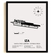 Framed Detailed Airport Map of Santa Ynez Airport / Kunkle Field (IZA) in White with a Black Frame