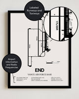 END Airport Map, Vance Air Force Base Print