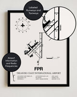 FPR Airport Map, Treasure Coast International Airport Print