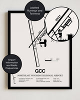 GCC Airport Map, Northeast Wyoming Regional Airport Print