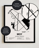 MQY Airport Map, Smyrna Airport Print