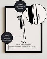 4B0 Airport Map, South Albany Airport Print