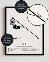 7B2 Airport Map, Northampton Airport Print