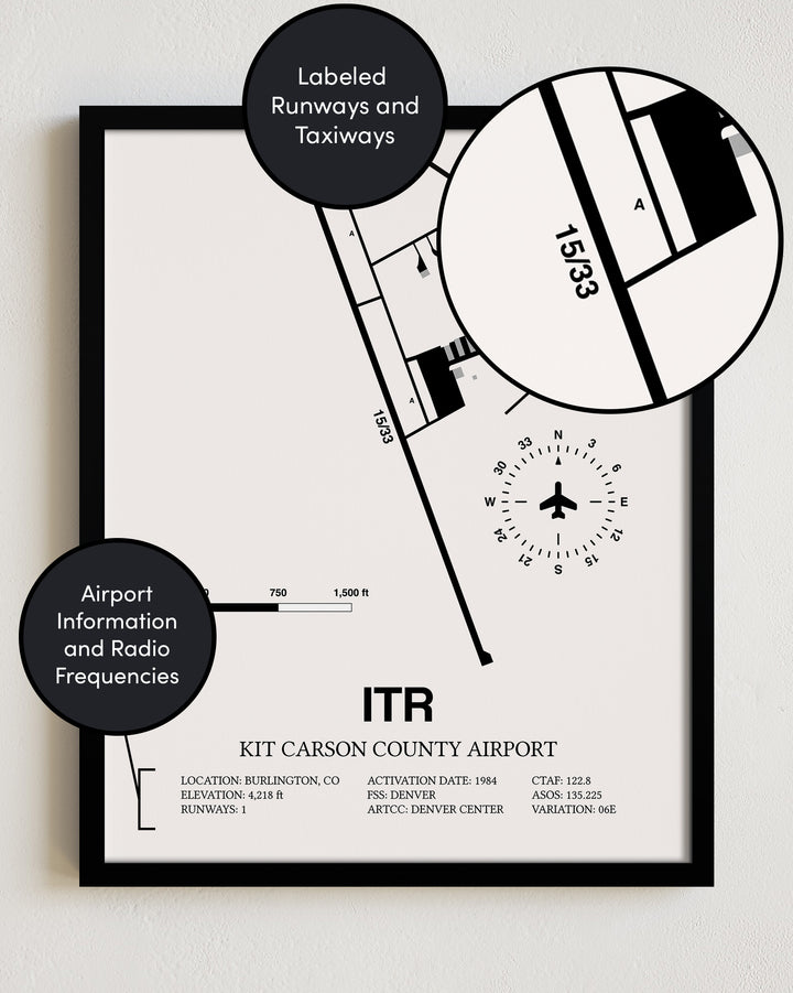 ITR Airport Map, Kit Carson County Airport Print