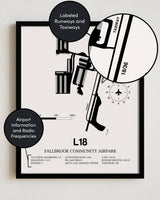 L18 Airport Map, Fallbrook Community Airpark Print