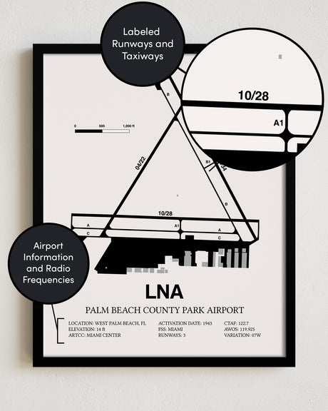 LNA Airport Map, Palm Beach County Park Airport Print