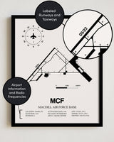MCF Airport Map, MacDill Air Force Base Print