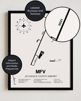 MFV Airport Map, Accomack County Airport Print