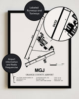 MGJ Airport Map, Orange County Airport Print