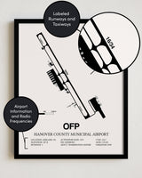 OFP Airport Map, Hanover County Municipal Airport Print