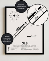 OLS Airport Map, Nogales International Airport Print