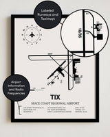 TIX Airport Map, Space Coast Regional Airport Print