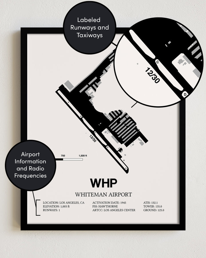 WHP Airport Map, Whiteman Airport Print