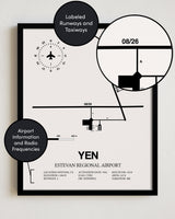 YEN Airport Map, Toronto Pearson International Airport Print
