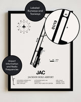 JAC Airport Map, Jackson Hole Airport Print