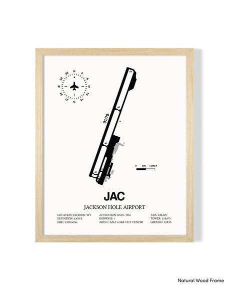JAC Airport Map, Jackson Hole Airport Print