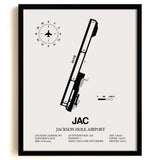 JAC Airport Map, Jackson Hole Airport Print