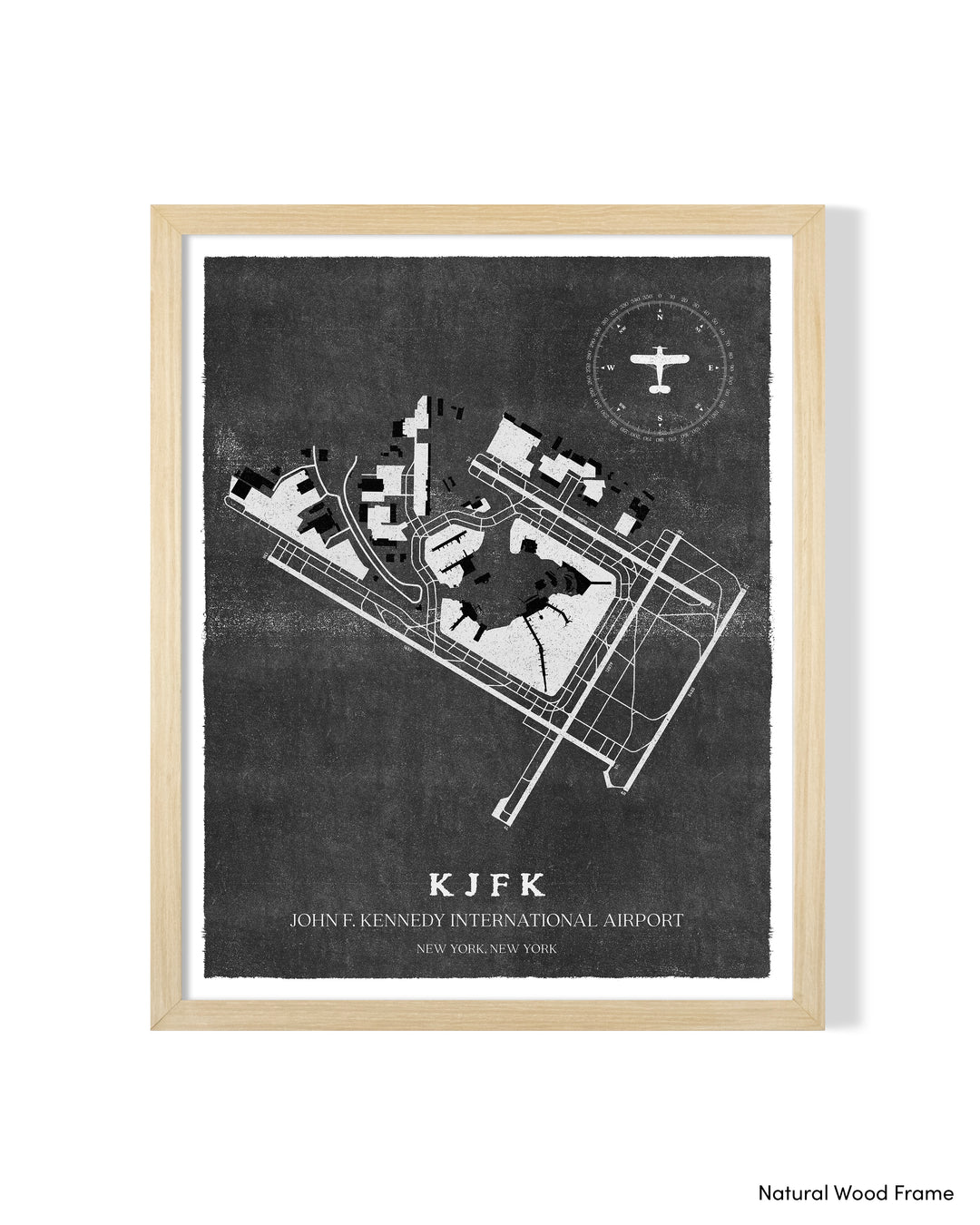 JFK Airport Map, Vintage Style, John F. Kennedy International Airport Print