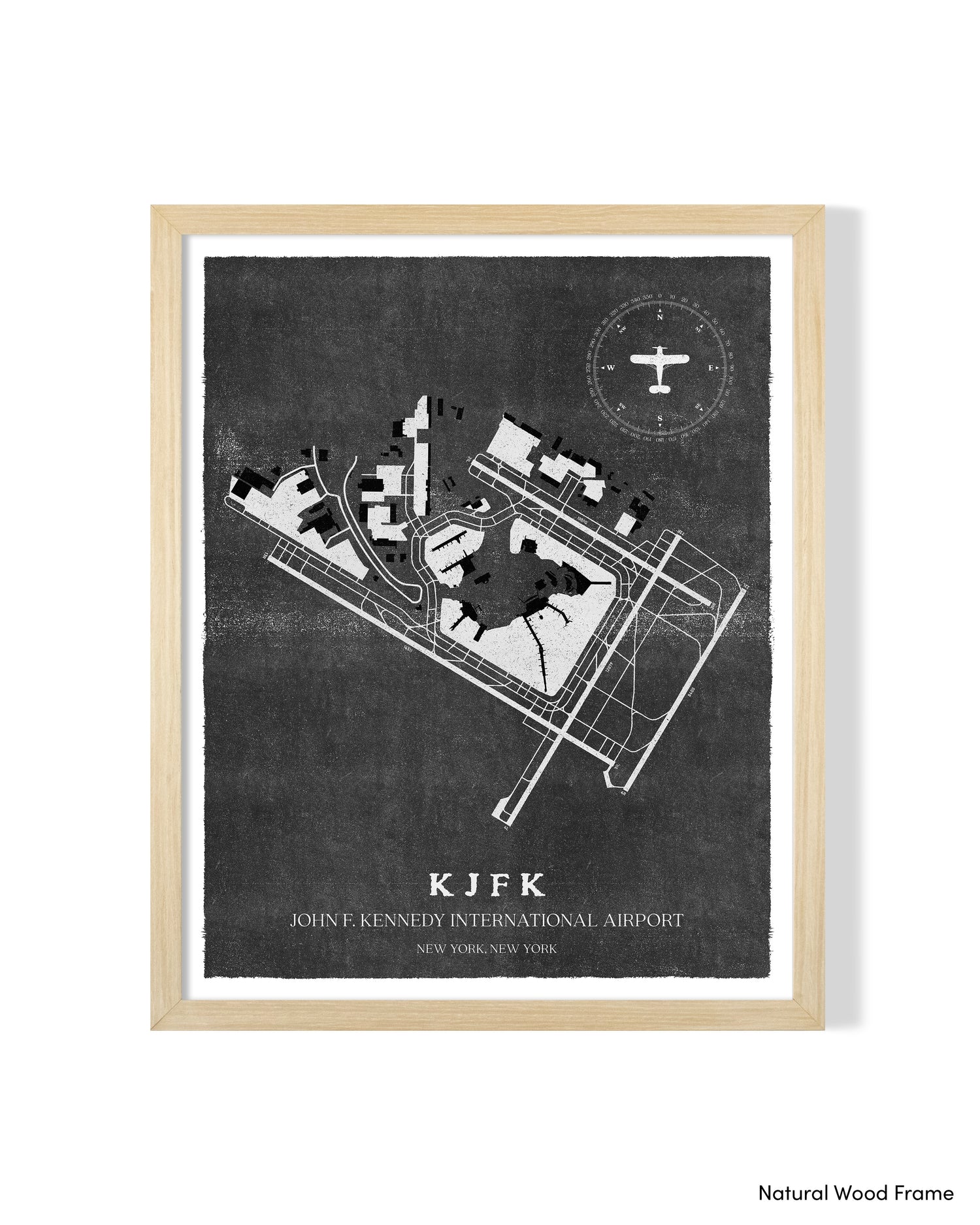 JFK Airport Map, Vintage Style, John F. Kennedy International Airport Print
