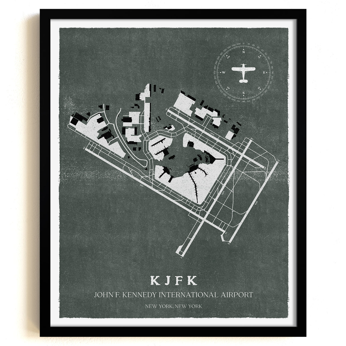 JFK Airport Map, Vintage Style, John F. Kennedy International Airport Print