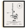 Framed Detailed Airport Map of Gulf Shores International Airport/Jack Edwards Field (JKA) in White with a Black Frame