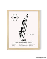 Detailed Airport Map of Juneau International Airport (JNU) in White with a Natural Frame