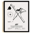 Framed Detailed Airport Map of John Murtha Johnstown / Cambria County Airport (JST) in White with a Black Frame