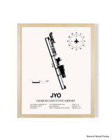 Detailed Airport Map of Leesburg Executive Airport (JYO) in White with a Natural Frame