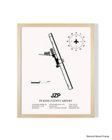 Detailed Airport Map of Pickens County Airport (JZP) in White with a Natural Frame