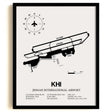 Framed Detailed Airport Map of Jinnah International Airport (KHI) in White with a Black Frame