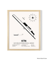 Detailed Airport Map of Ketchikan International Airport (KTN) in White with a Natural Frame