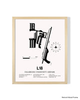 Detailed Airport Map of Fallbrook Community Airpark (L18) in White with a Natural Frame
