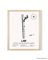 Detailed Airport Map of Lawton Fort Sill Regional Airport (LAW) in White with a Natural Frame