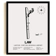 Framed Detailed Airport Map of Lawton Fort Sill Regional Airport (LAW) in White with a Black Frame