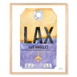 Framed Watercolor Print of Los Angeles International Airport (LAX 1) with an Oak Frame