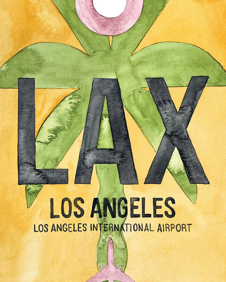 Closeup Watercolor Print of Los Angeles International Airport (LAX 2)