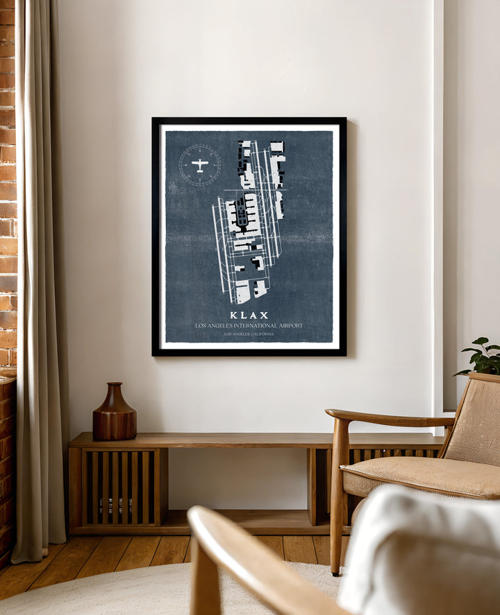 LAX Airport Map, Vintage Style, Los Angeles International Airport Print