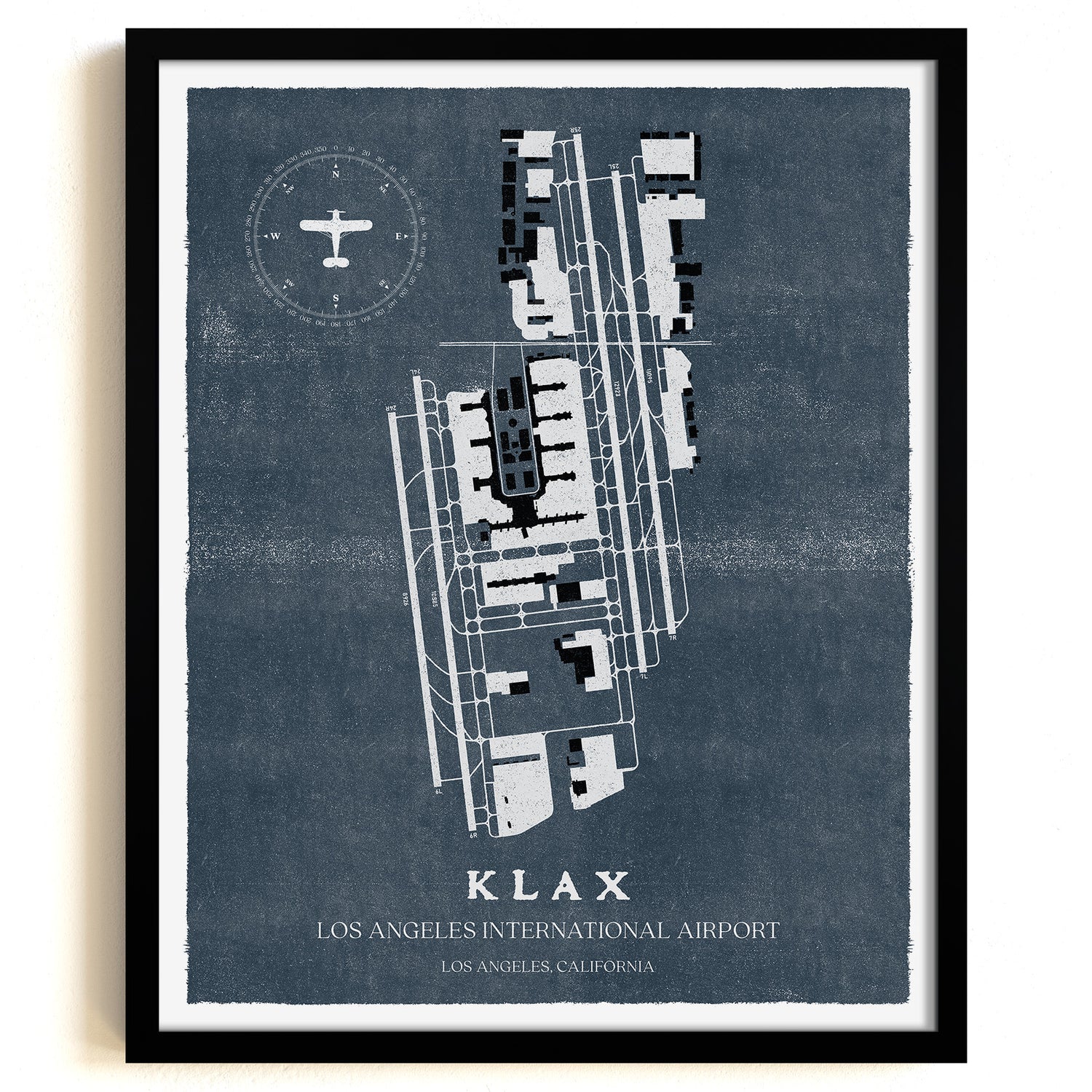 LAX Airport Map, Vintage Style, Los Angeles International Airport Print