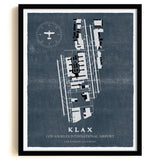 LAX Airport Map, Vintage Style, Los Angeles International Airport Print
