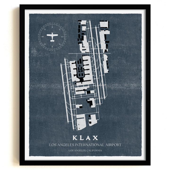 LAX Airport Map, Vintage Style, Los Angeles International Airport Print