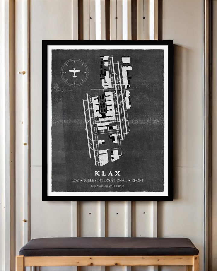 LAX Airport Map, Vintage Style, Los Angeles International Airport Print