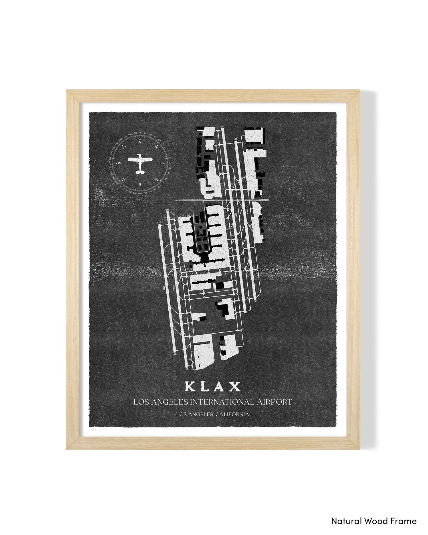 LAX Airport Map, Vintage Style, Los Angeles International Airport Print