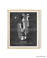 LAX Airport Map, Vintage Style, Los Angeles International Airport Print